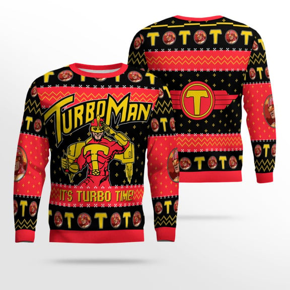 It's Turbo Time! Turbo Man Jingle All the Way Ugly Sweater – Moonbestprint