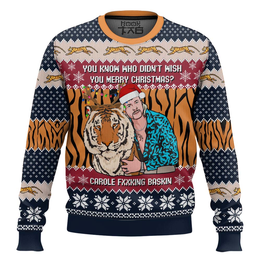 Joe Exotic Tiger King Bet That B! Didn?t Send You A Card Chirsmas Ugly Christmas Sweater – Moonbestprint