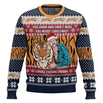 Joe Exotic Tiger King Bet That B! Didn?t Send You A Card Chirsmas Ugly Christmas Sweater – Moonbestprint