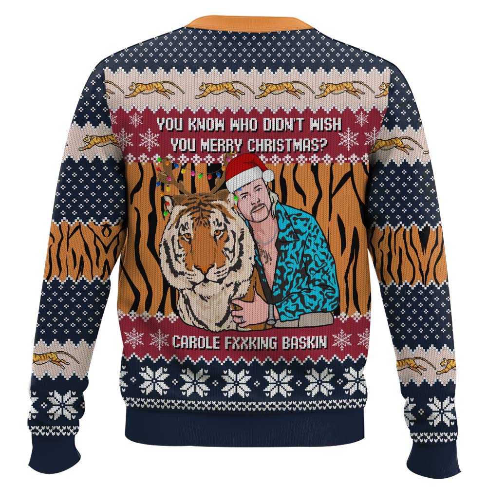 Joe Exotic Tiger King Bet That B! Didn?t Send You A Card Chirsmas Ugly Christmas Sweater – Moonbestprint