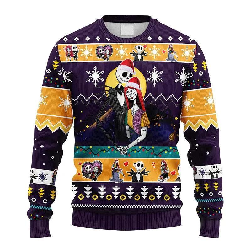Jack And Sally In Love Nightmare Before Christmas Ugly Sweater Moonbestprint