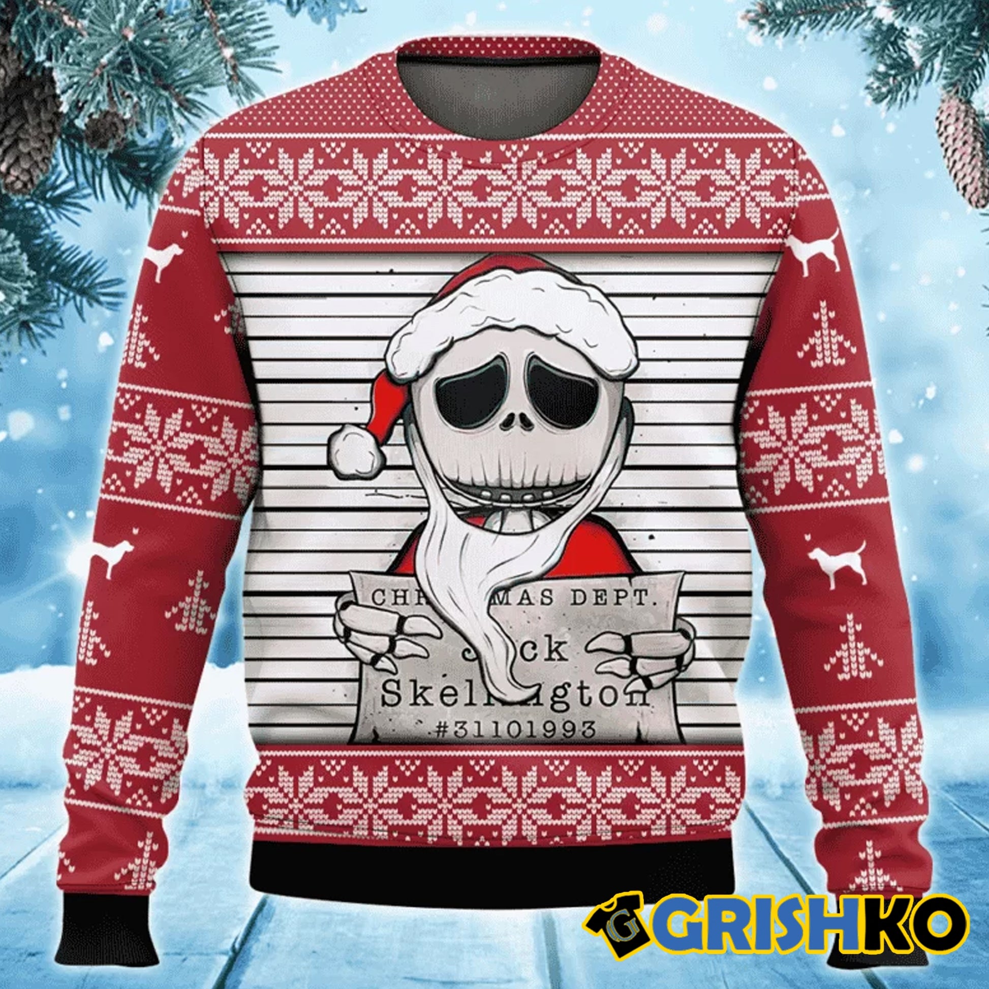 Jack Christmas Dept Skellington Nightmare Before Christmas Ugly Sweater - Moonbestprint