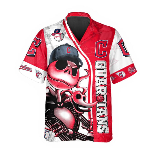 Jack Skeleton Cleveland Guardians Hawaiian Shirt, Cleveland Guardians Aloha Shirt, MLB Hawaiian Shirt Moonbestprint