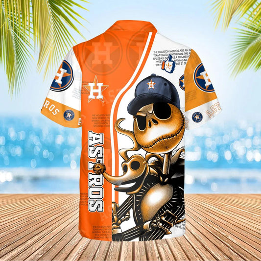 Jack Skeleton Houston Astros Hawaiian Shirt, Houston Astros Aloha Shirt, MLB Hawaiian Shirt Moonbestprint