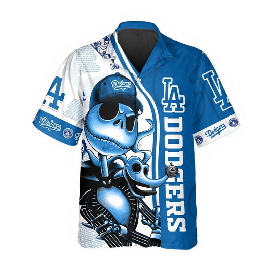 Jack Skeleton Los Angeles Dodgers Hawaiian Shirt, Dodgers Aloha Shirt, MLB Hawaiian Shirt Moonbestprint