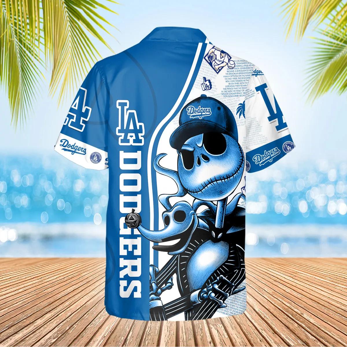 Jack Skeleton Los Angeles Dodgers Hawaiian Shirt, Dodgers Aloha Shirt, MLB Hawaiian Shirt Moonbestprint