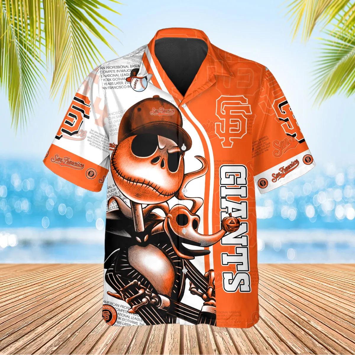 Jack Skeleton San Francisco Giants Hawaiian Shirt, SF Giants Aloha Shirt, MLB Hawaiian Shirt Moonbestprint