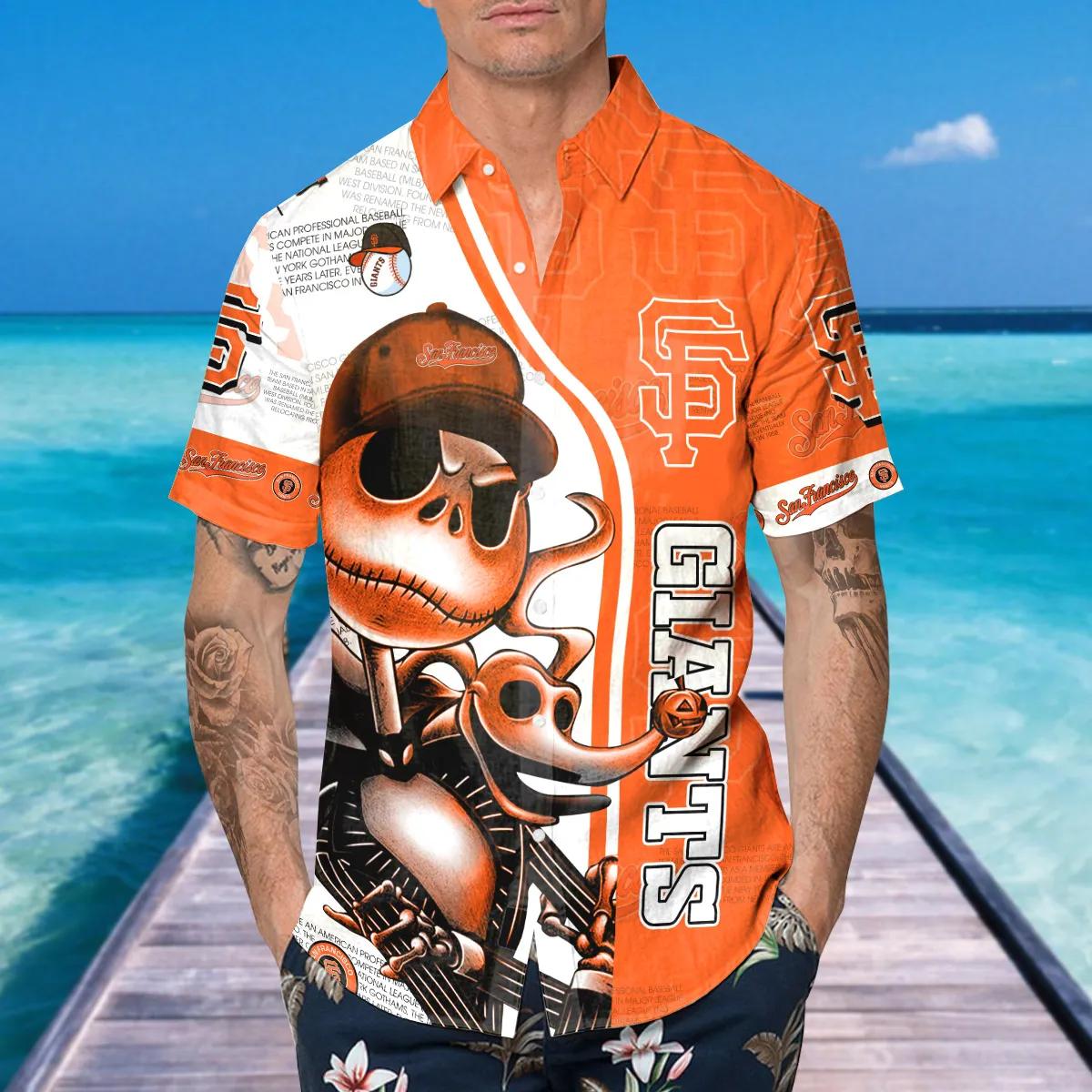 Jack Skeleton San Francisco Giants Hawaiian Shirt, SF Giants Aloha Shirt, MLB Hawaiian Shirt Moonbestprint