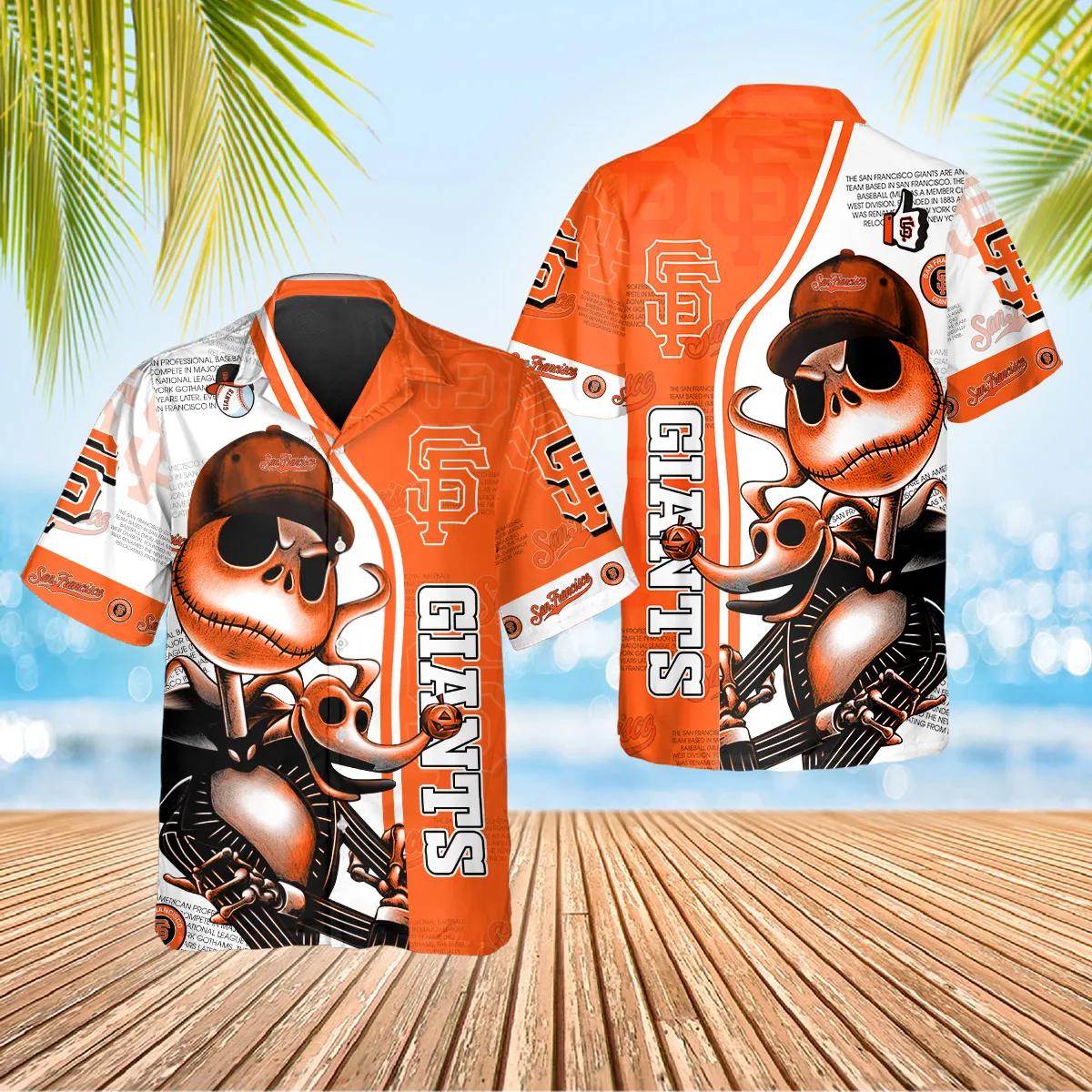 Jack Skeleton San Francisco Giants Hawaiian Shirt, SF Giants Aloha Shirt, MLB Hawaiian Shirt Moonbestprint