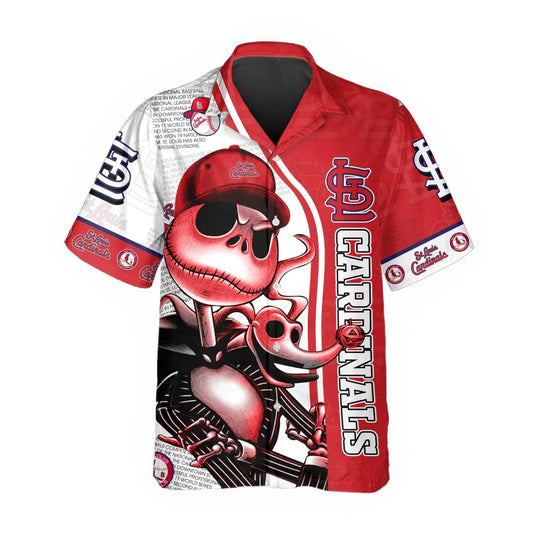 Jack Skeleton St. Louis Cardinals Hawaiian Shirt, St. Louis Cardinals Aloha Shirt, MLB Hawaiian Shirt Moonbestprint
