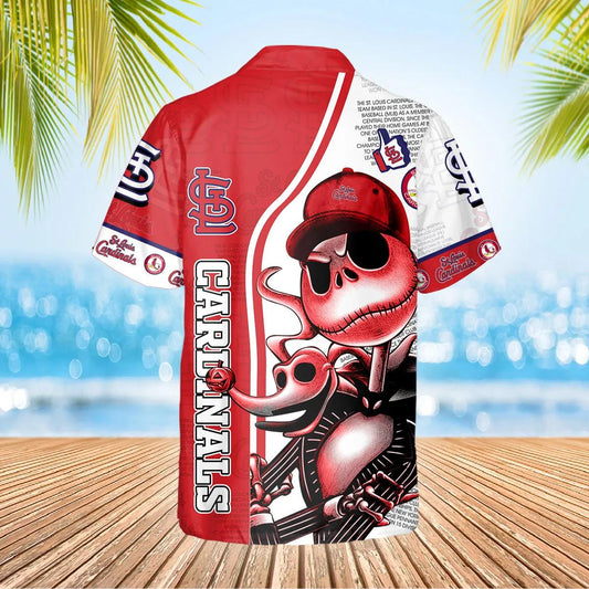 Jack Skeleton St. Louis Cardinals Hawaiian Shirt, St. Louis Cardinals Aloha Shirt, MLB Hawaiian Shirt Moonbestprint