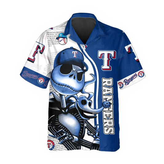 Jack Skeleton Texas Rangers Hawaiian Shirt, Texas Rangers Aloha Shirt, MLB Hawaiian Shirt Moonbestprint