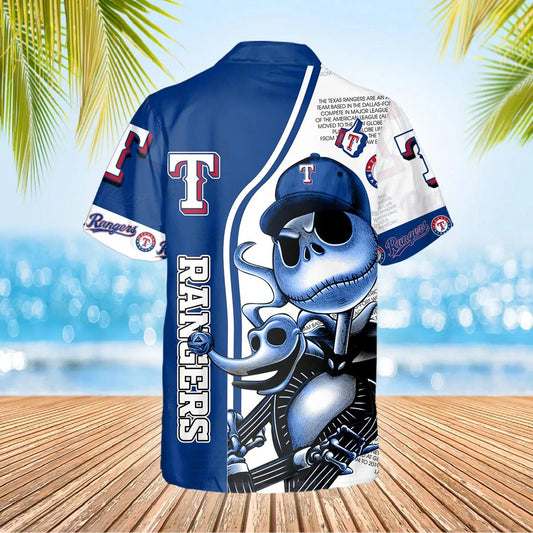 Jack Skeleton Texas Rangers Hawaiian Shirt, Texas Rangers Aloha Shirt, MLB Hawaiian Shirt Moonbestprint