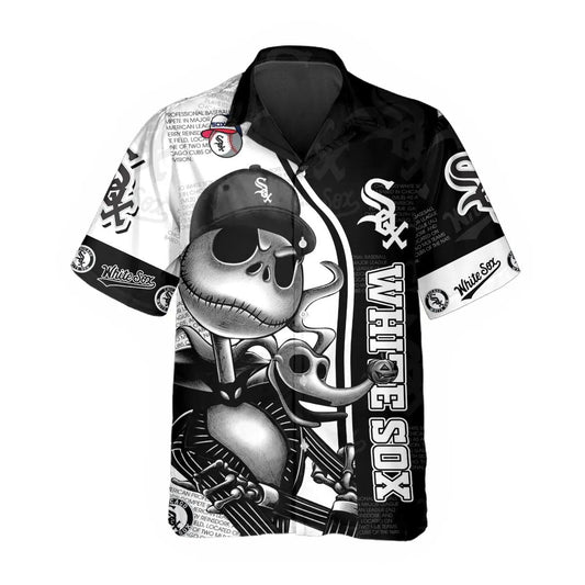 Jack Skeleton White Sox Hawaiian Shirt, White Sox Aloha Shirt, MLB Hawaiian Shirt Moonbestprint