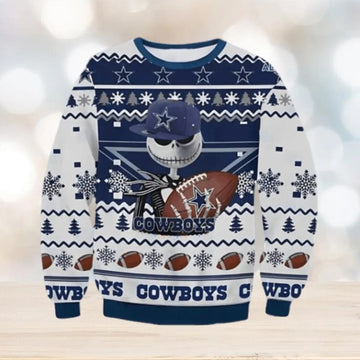 Jack Skellington Dallas Cowboys Ugly Christmas Sweater Gift For Men And Women Moonbestprint