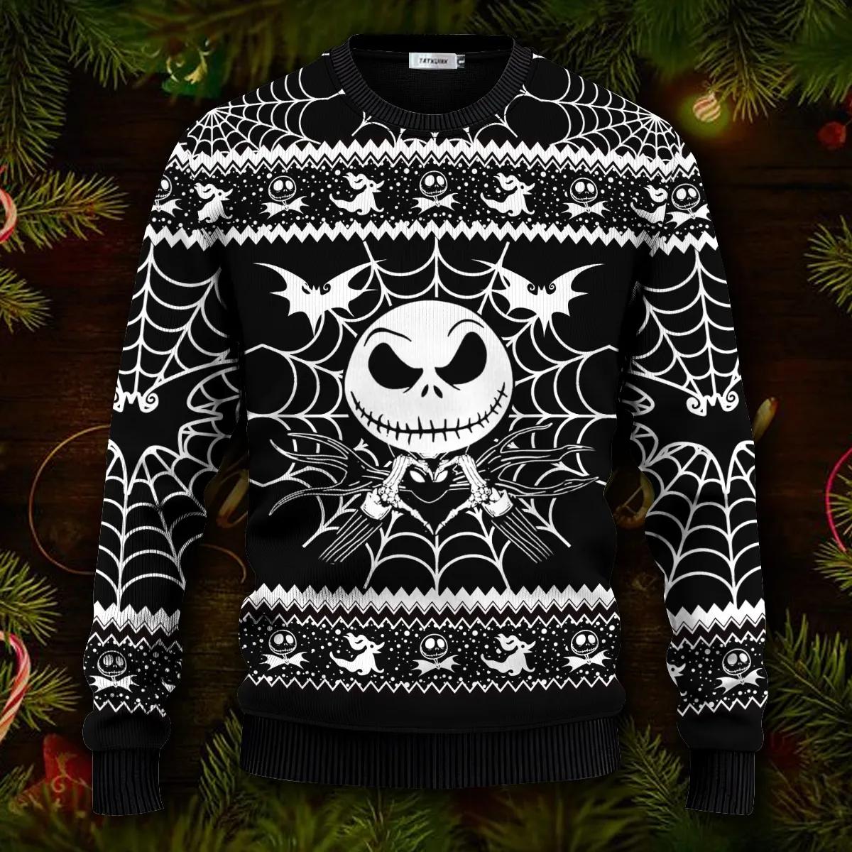 Jack Skellington Nightmare Before Christmas Ugly Sweater Moonbestprint
