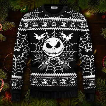 Jack Skellington Nightmare Before Christmas Ugly Sweater Moonbestprint