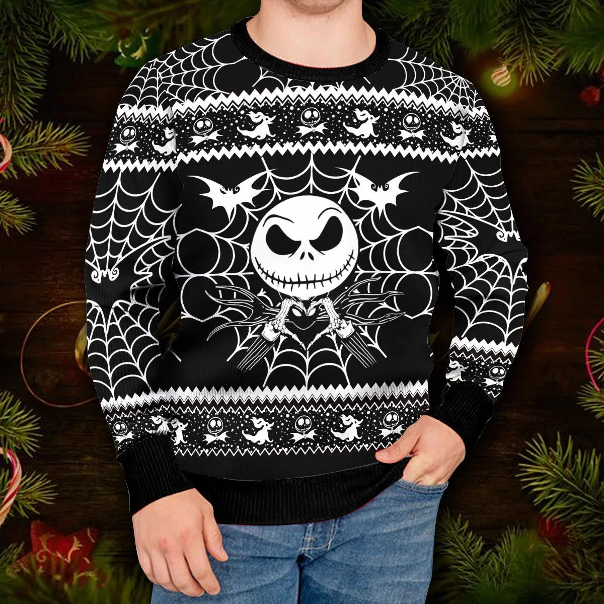 Jack Skellington Nightmare Before Christmas Ugly Sweater Moonbestprint