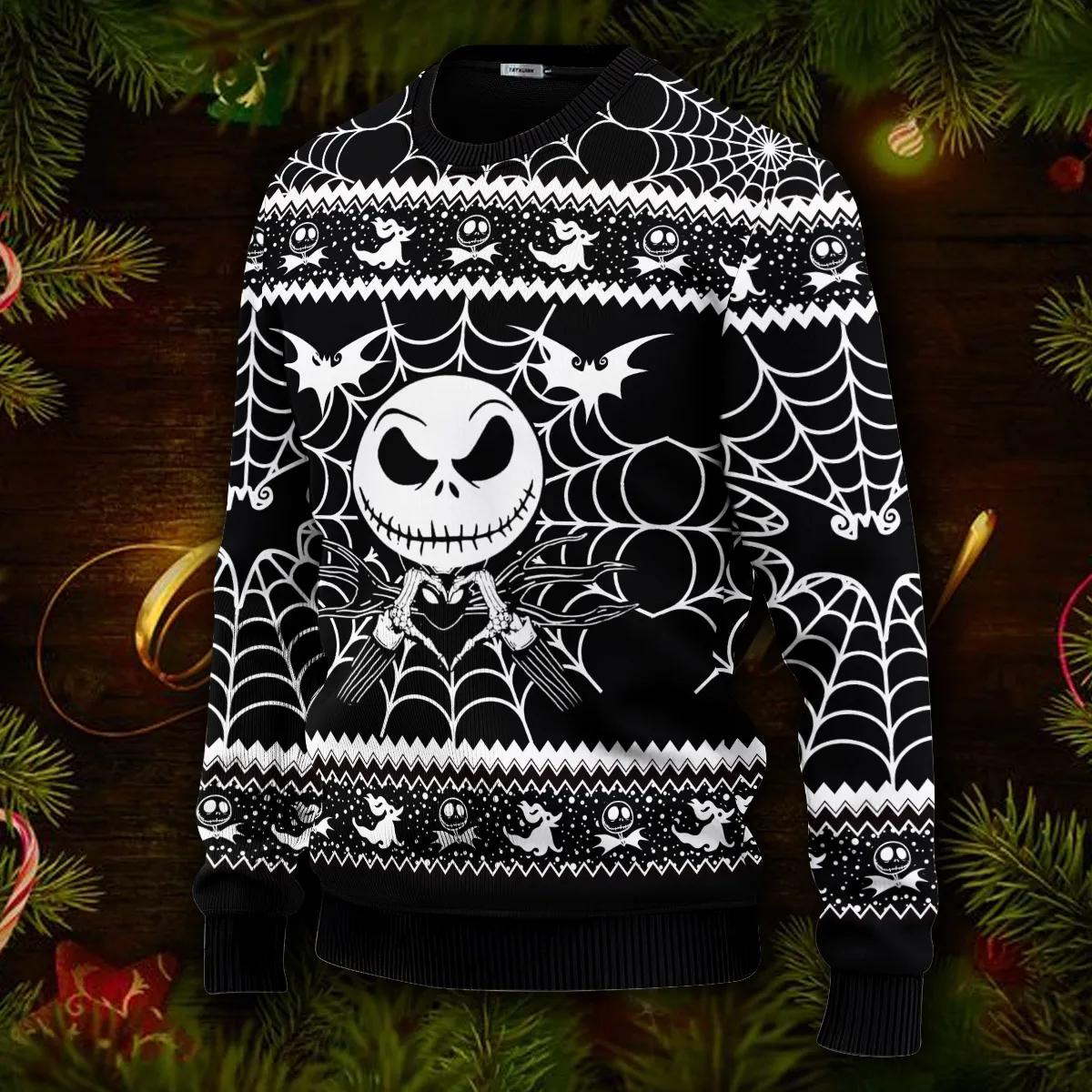 Jack Skellington Nightmare Before Christmas Ugly Sweater Moonbestprint