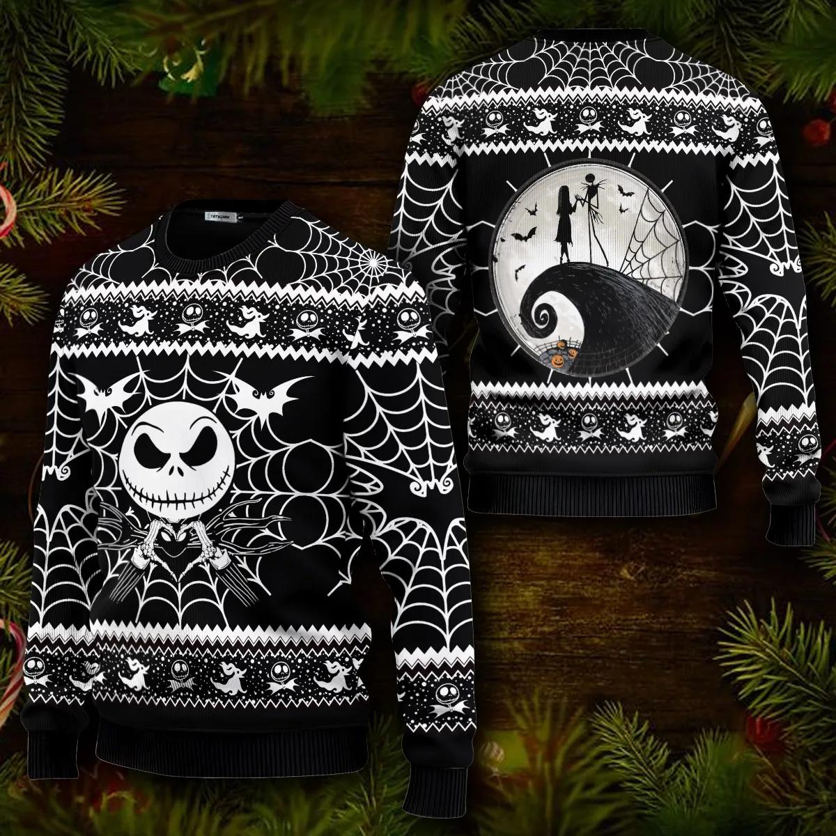 Jack Skellington Nightmare Before Christmas Ugly Sweater Moonbestprint