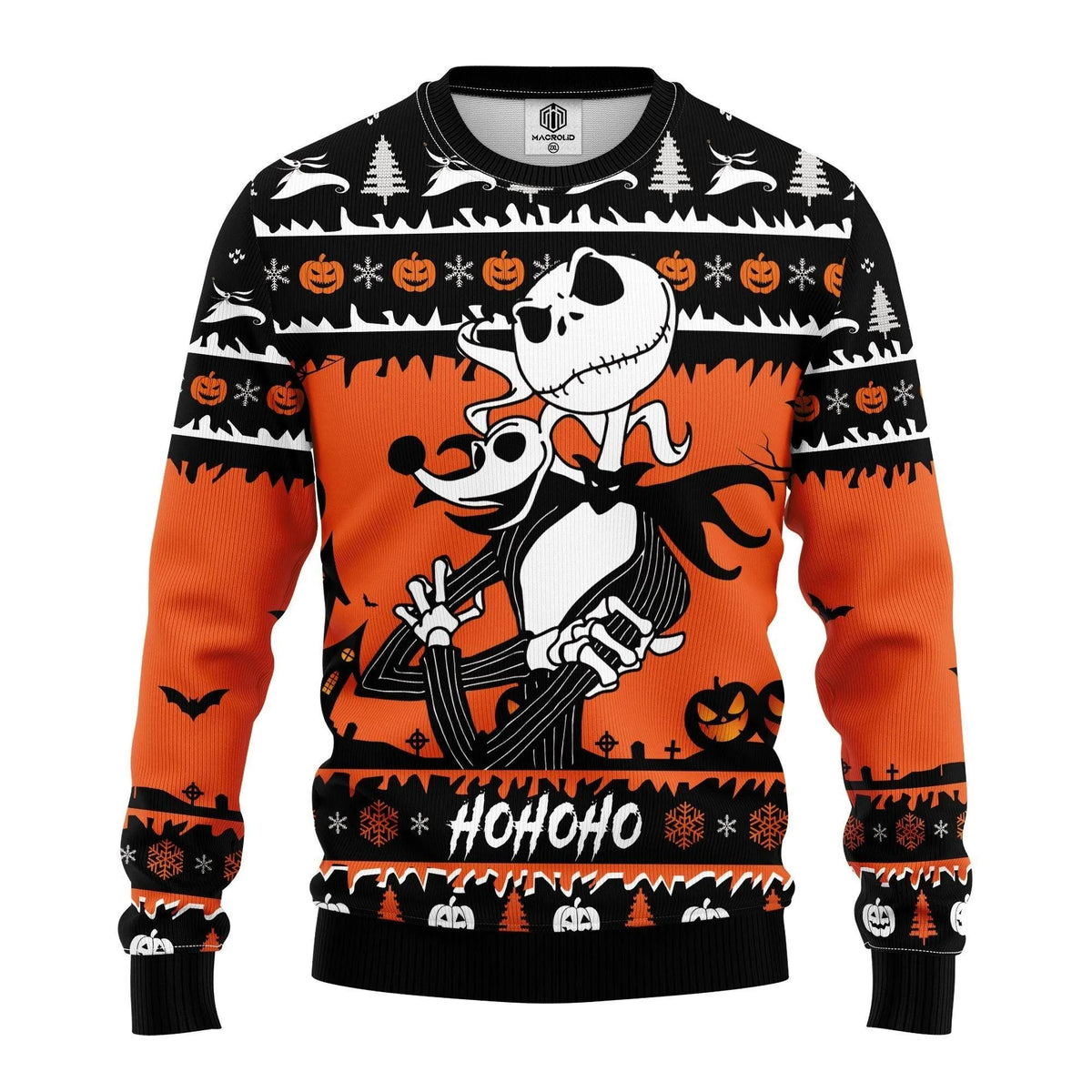 Jack and Zero Nightmare Ugly Christmas Sweater, Jack Skelington Sweater Moonbestprint