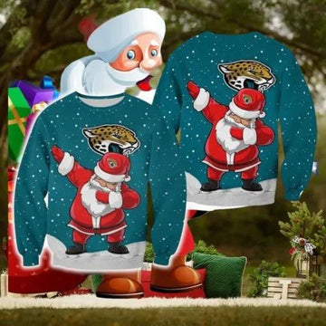 Jacksonville Jaguars Christmas Dab Santa Ugly Christmas Sweater, NFL Chritsmas Sweater Moonbestprint