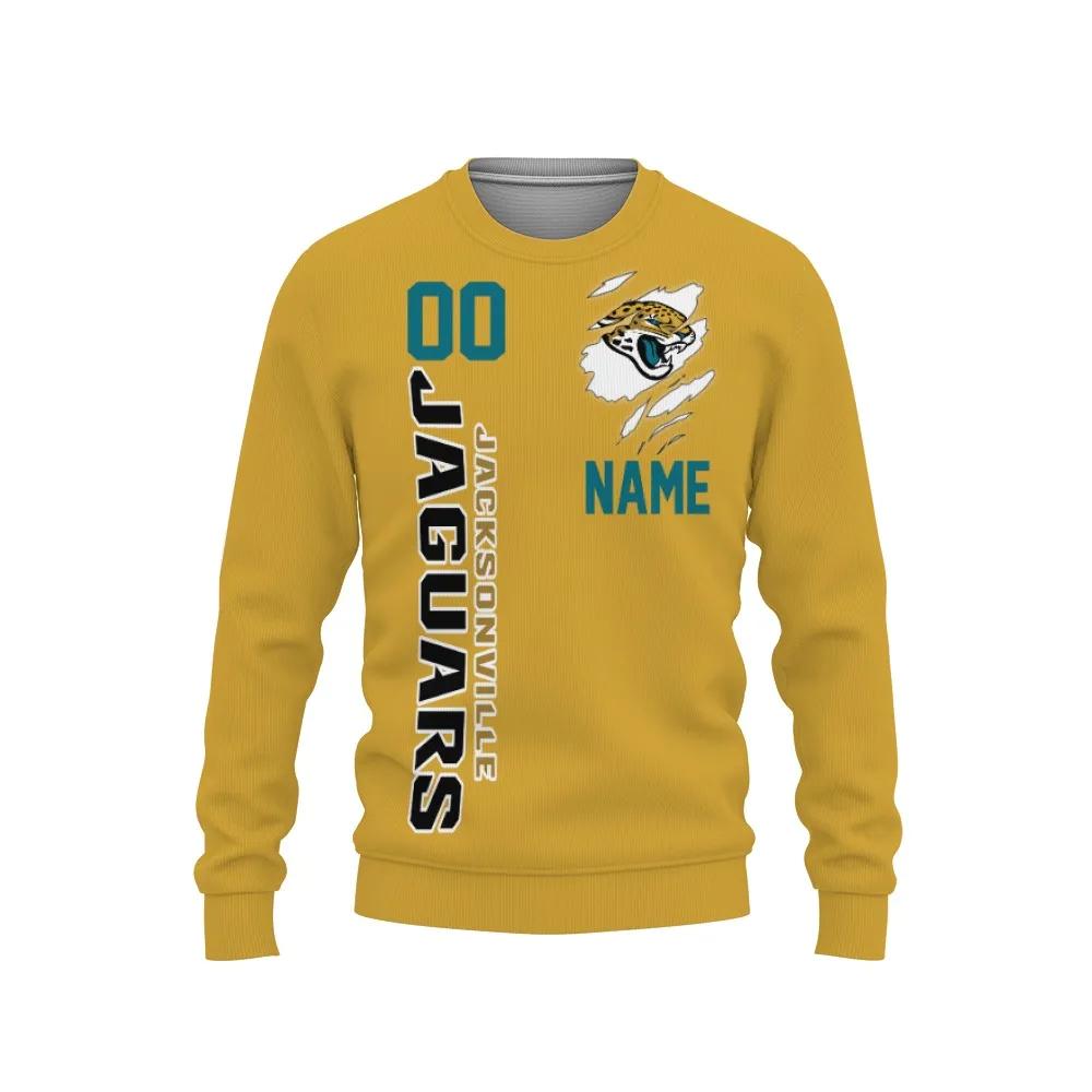 Jacksonville Jaguars Custom Name Number Ugly Christmas Sweater, NFL Christmas Sweater Moonbestprint