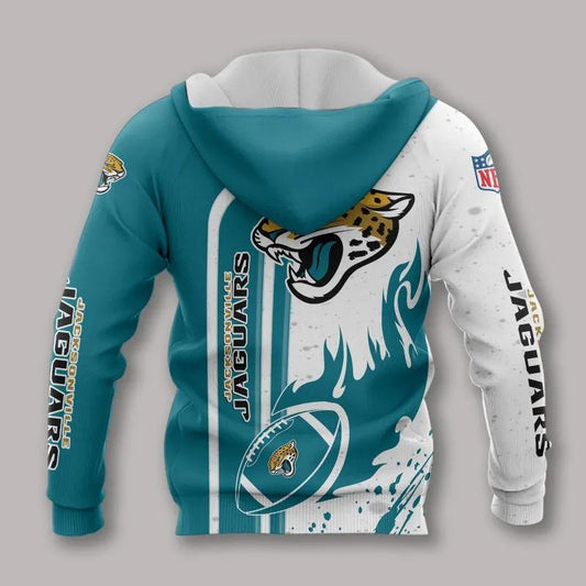 Jacksonville Jaguars Fire Ball All Over Print Hoodie, NFL Hoodie Moonbestprint