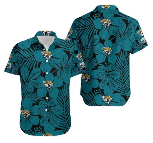 Jacksonville Jaguars Flower Vintage Hawaiian Shirt, NFL Hawaiian Shirt Moonbestprint