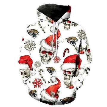 Jacksonville Jaguars Football Christmas Skull 3D Hoodie, NFL Hoodie Moonbestprint