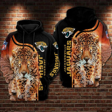 Jacksonville Jaguars Football Tiger Fire 3D Hoodie, NFL Hoodie Moonbestprint