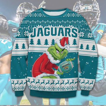 Jacksonville Jaguars Grinch Stolen Ugly Sweater, NFL Christmas Sweater Moonbestprint