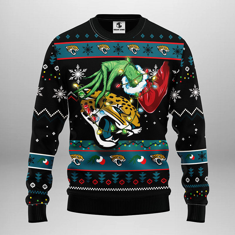 Jacksonville Jaguars Grinch Ugly Christmas Sweater, Grinch Xmas Sweater Moonbestprint