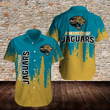 Jacksonville Jaguars Logo Pattern Hawaiian Shirt 2, NFL Hawaiian Shirt Moonbestprint