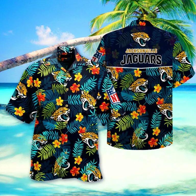Jacksonville Jaguars Logo Summer Hawaiian Shirt, NFL Hawaiian Shirt Moonbestprint