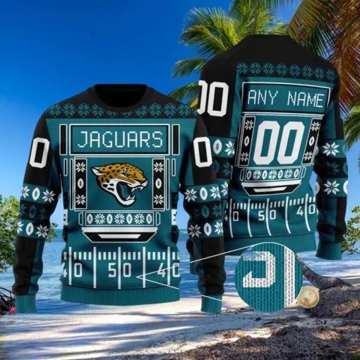 Jacksonville Jaguars NFL Christmas Custom Ugly Christmas Sweater, NFL Chritsmas Sweater Moonbestprint