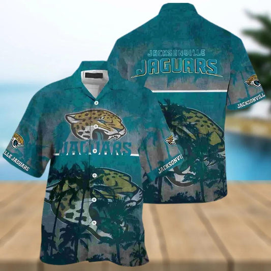 Jacksonville Jaguars Palm Tropical Hawaiian Shirt, NFL Hawaiian Shirt Moonbestprint