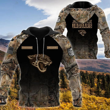 Jacksonville Jaguars Personalized Hunting Camo 3D Hoodie, NFL Hoodie Moonbestprint