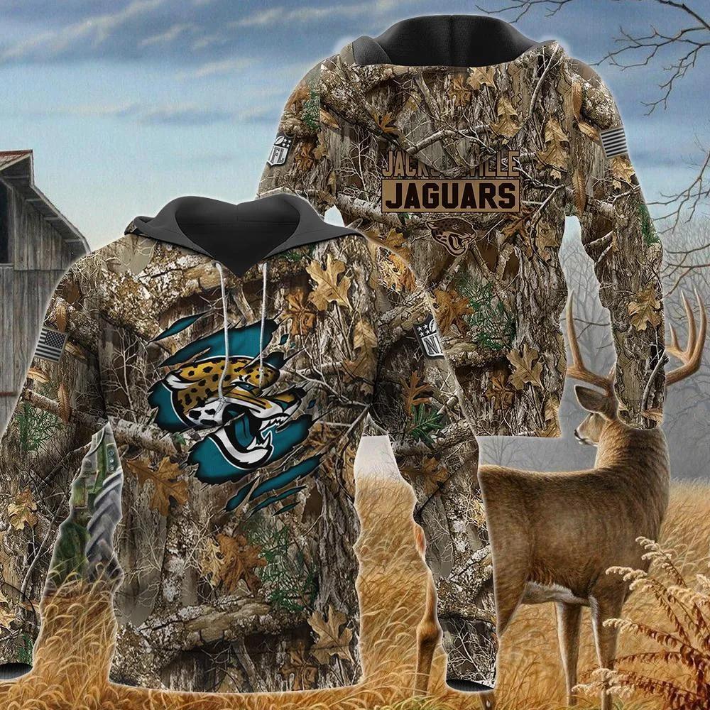 Jacksonville Jaguars Realtree Hunting Camo 3D Hoodie, NFL Hoodie Moonbestprint