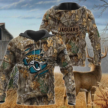 Jacksonville Jaguars Realtree Hunting Camo 3D Hoodie, NFL Hoodie Moonbestprint
