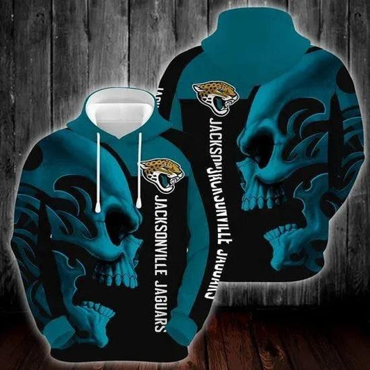 Jacksonville Jaguars Skull Logo 3D Hoodie, NFL Hoodie Moonbestprint