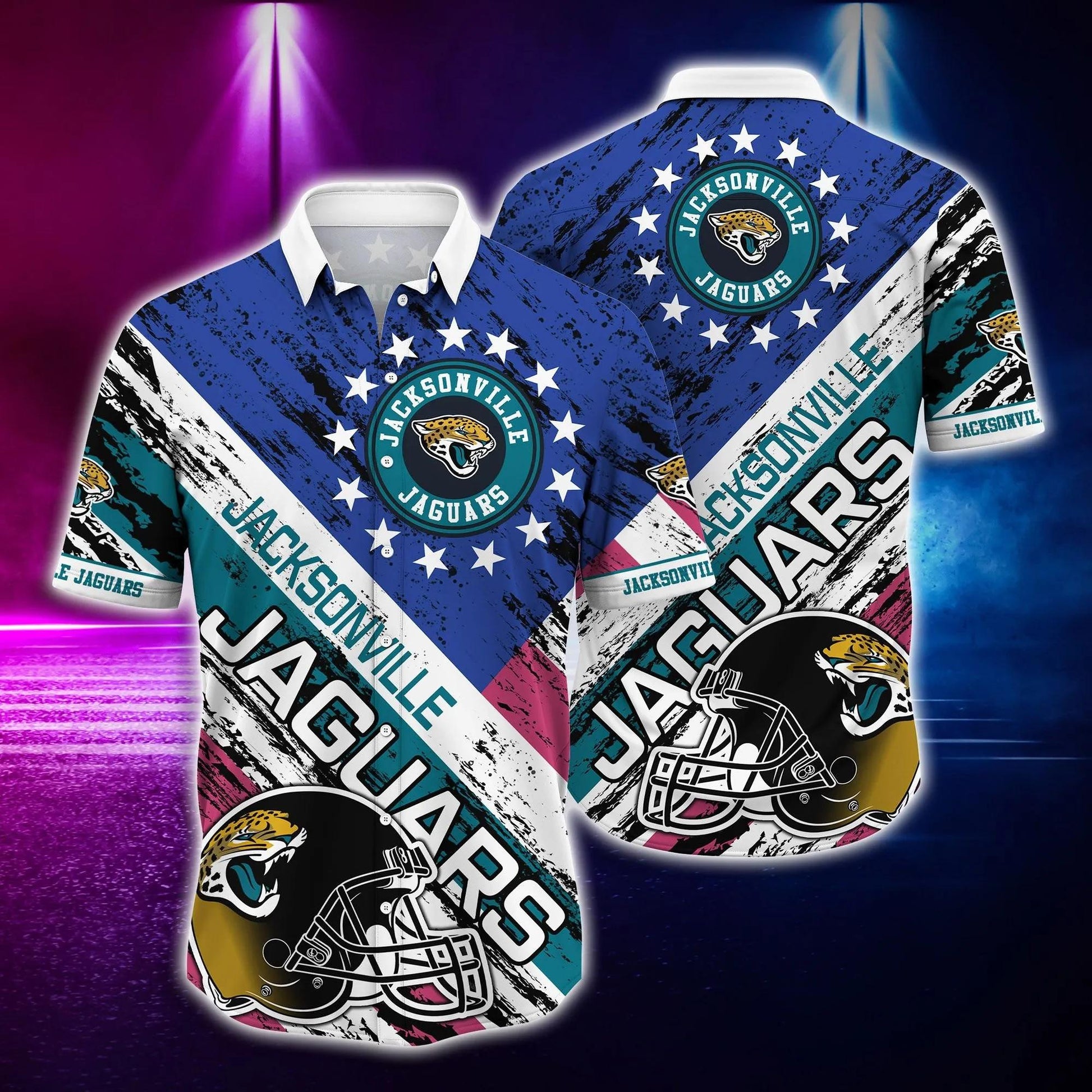 Jacksonville Jaguars US Flag Hawaiian Shirt, NFL Hawaiian Shirt Moonbestprint