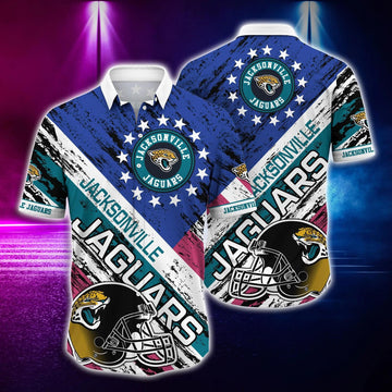 Jacksonville Jaguars US Flag Hawaiian Shirt, NFL Hawaiian Shirt Moonbestprint