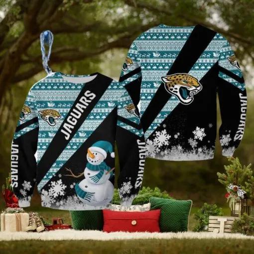 Jacksonville Jaguars Xmas Snowman Knitter Ugly Christmas Sweater, NFL Chritsmas Sweater Moonbestprint