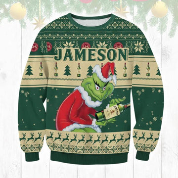Jameson Grinch Ugly Christmas Sweater, Grinch Holiday Sweater Moonbestprint