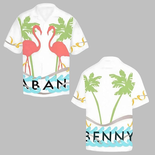 Jason Kelce Wearing Pink Flamingo Hawaiian Shirt - Moonbestprint