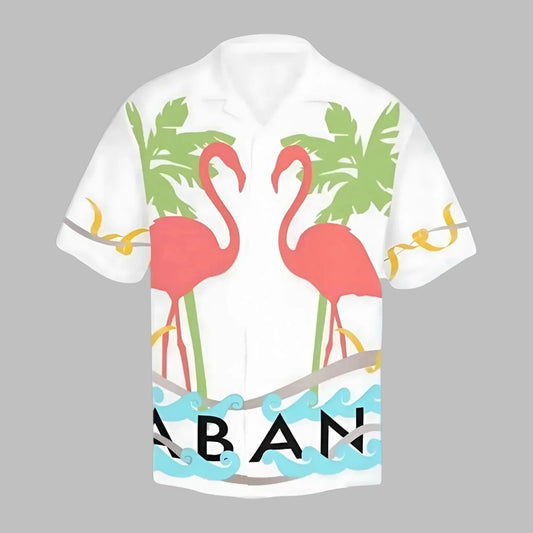 Jason Kelce Wearing Pink Flamingo Hawaiian Shirt - Moonbestprint