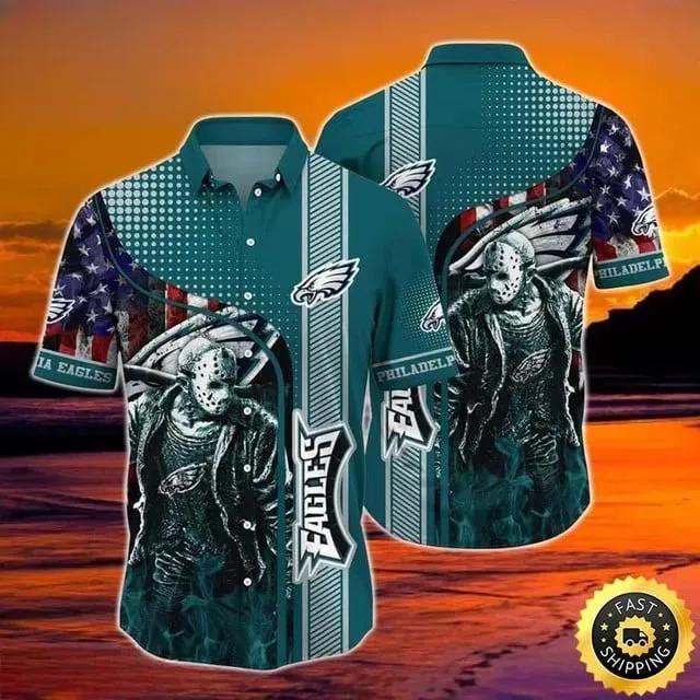 Jason Voorhees Philadelphia Eagles Hawaiian Shirt, NFL Hawaiian Shirt Moonbestprint