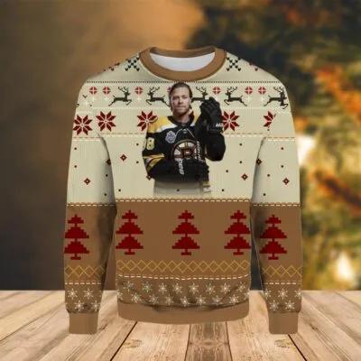 Jeremy Swayman Boston Bruins Ugly Christmas Sweater, NHL Christmas Sweater Moonbestprint