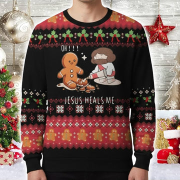 Jesus Heals Me Ugly Christmas Sweater - Moonbestprint